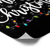 メリークリスマスライトレッドサンタハットクリスマスファミリーM ポスター (角)