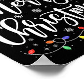 メリークリスマスライトレッドサンタハットクリスマスファミリーM ポスター (角)