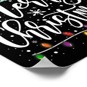 メリークリスマスライトレッドサンタハットクリスマスファミリーM ポスター (角)