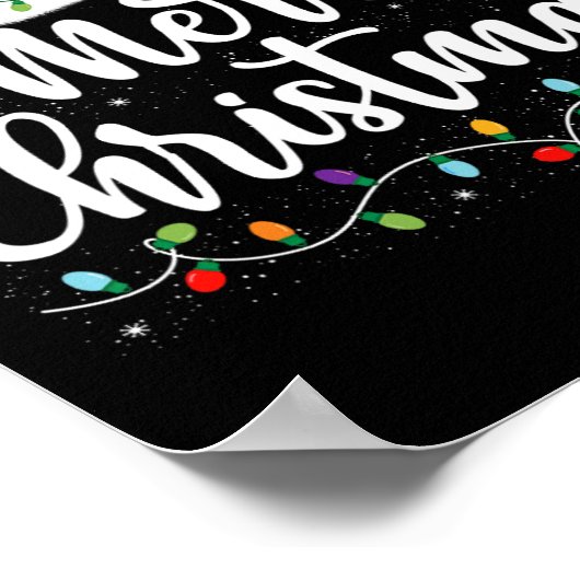 メリークリスマスライトレッドサンタハットクリスマスファミリーM ポスター (角)