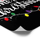 メリークリスマスライトレッドサンタハットクリスマスファミリーM ポスター (角)