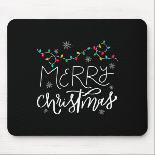 メリークリスマスライトレッドサンタハットクリスマスファミリーM マウスパッド