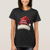 メリークリスマスライトレッドサンタハットクリスマスファミリーM Tシャツ (正面)