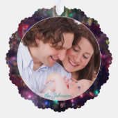 メリークリスマスライト写真テンプレート オーナメントカード (裏面)