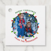 メリークリスマスライト写真赤緑 フェイバータグ (正面)