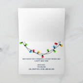 メリークリスマスライト家族の写真かわいいモダン シーズンカード (内部)