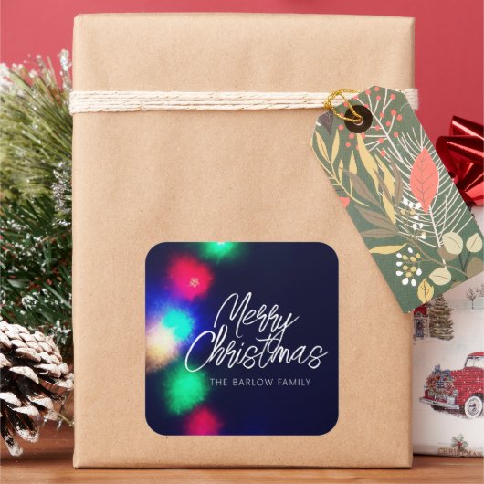 メリークリスマスライト スクエアシール (クリスマス)