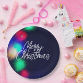 メリークリスマスライト ペーパープレート (パーティー)