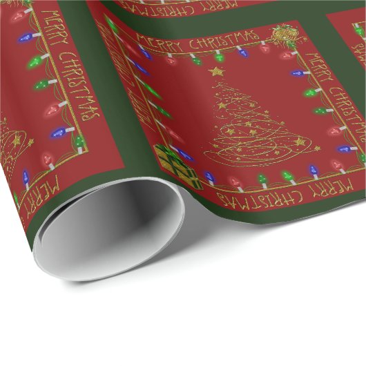 メリークリスマスライト – 赤 – 緑–1 – ギフトラップ (ロールコーナー)