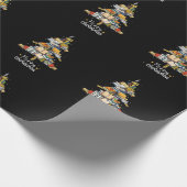 メリークリスマスライブラリツリーかわいいブックラバーライブラ ラッピングペーパー (角)