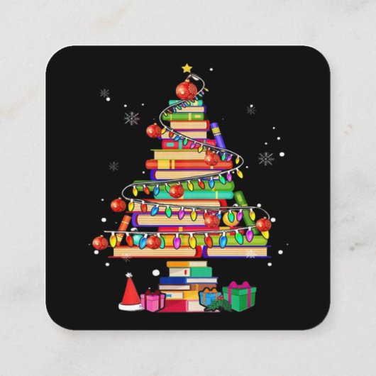 メリークリスマスライブラリツリー スクエア名刺 (裏面)