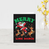 メリークリスマスラインダンスライン踊りサンタと カード (黄色い花)