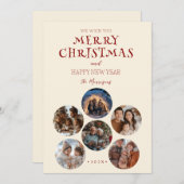 メリークリスマスラウンドカスタムの写真 シーズンカード (正面/裏面)