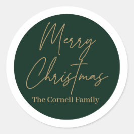 メリークリスマスラウンドクラシックステッカー ラウンドシール