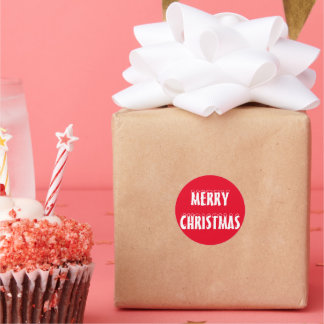 メリークリスマスラウンドクラシックステッカー ラウンドシール