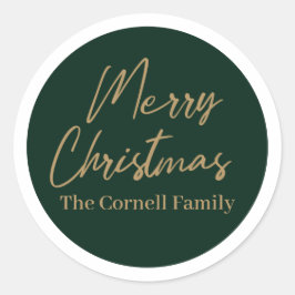 メリークリスマスラウンドクラシックステッカー ラウンドシール