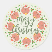 メリークリスマスラウンドステッカー ラウンドシール (正面)