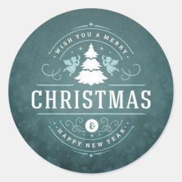 メリークリスマスラウンドステッカー ラウンドシール