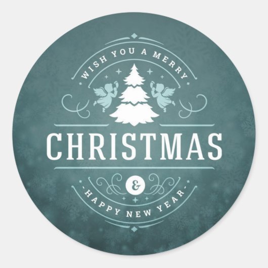 メリークリスマスラウンドステッカー ラウンドシール (正面)