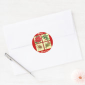 メリークリスマスラウンドステッカー ラウンドシール (封筒)