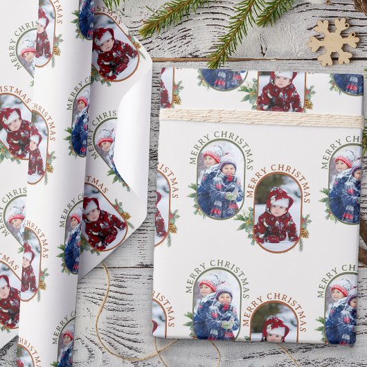 メリークリスマスラウンドロゼンジ2写真 ラッピングペーパー