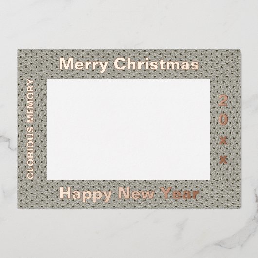 メリークリスマスラエレガントザーフェイクフォトフレーム 箔シーズンカード (正面)
