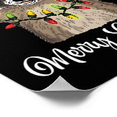 メリークリスマスラクーンサンタハットクリスマスライトPjs M ポスター (角)