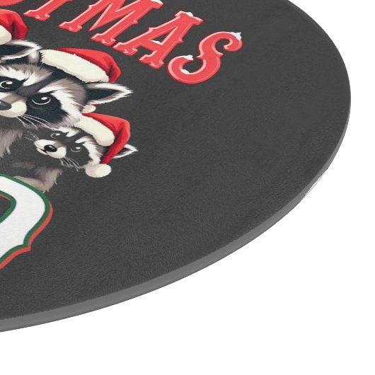 メリークリスマスラクーンサンタハット愛好家 カッティングボード (角)