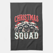 メリークリスマスラクーンサンタハット愛好家 キッチンタオル (縦)