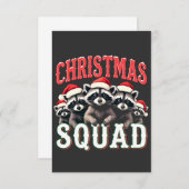 メリークリスマスラクーンサンタハット愛好家 サンキューカード (正面/裏面)