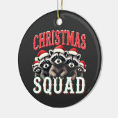 メリークリスマスラクーンサンタハット愛好家 セラミックオーナメント (左)