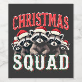 メリークリスマスラクーンサンタハット愛好家 ワインラベル (シングルラベル)