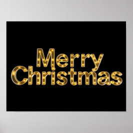 メリークリスマスラグジュアリータイポグラフィーポスターペーパーH10 ポスター
