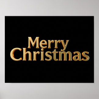 メリークリスマスラグジュアリータイポグラフィーポスターペーパーH11 ポスター