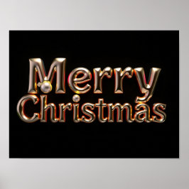 メリークリスマスラグジュアリータイポグラフィーポスターペーパーH12 ポスター