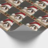 メリークリスマスラグドール猫、クリスマスサンタラグドール ラッピングペーパー (角)