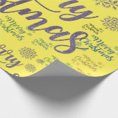 メリークリスマスラッピング紙イエロー ラッピングペーパー (角)