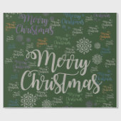 メリークリスマスラッピング紙グリーン ラッピングペーパー (フラット)