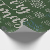 メリークリスマスラッピング紙グリーン ラッピングペーパー (角)