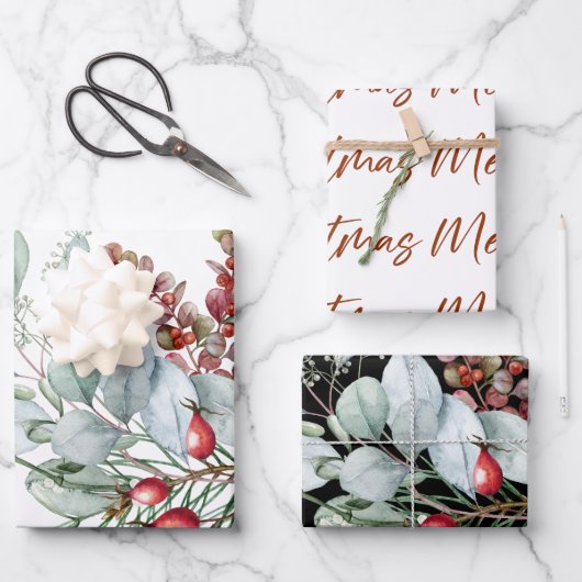 メリークリスマスラッピング紙シート ラッピングペーパーシート (正面)