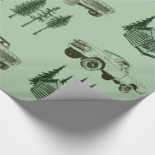 メリークリスマスラッピング紙トラックツリー&キャビン ラッピングペーパー (角)