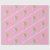 メリークリスマスラッピング紙ベビーピンク天使 ラッピングペーパー (フラット)