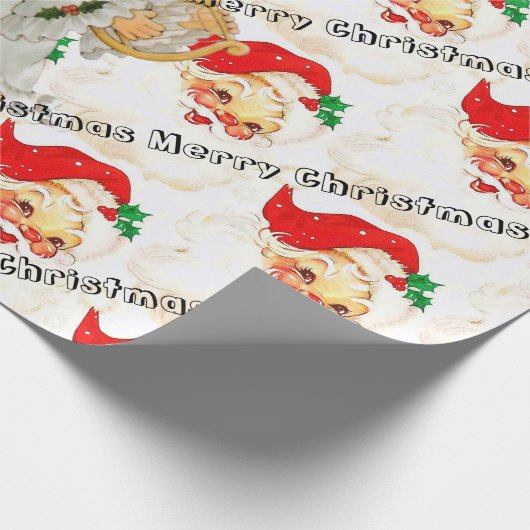 メリークリスマスラッピング紙ヴィンテージサンタエンジェル ラッピングペーパー (角)