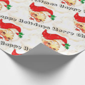 メリークリスマスラッピング紙ヴィンテージサンタ ラッピングペーパー (角)