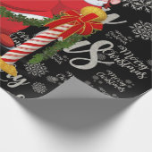 メリークリスマスラッピング紙小妖精や小人サンタ ラッピングペーパー (角)