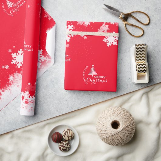 メリークリスマスラッピング紙 ラッピングペーパー (クラフト)