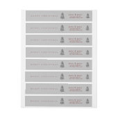 メリークリスマスラップのまわりに差出人住所ラベル ラップアラウンドラベル (シート)