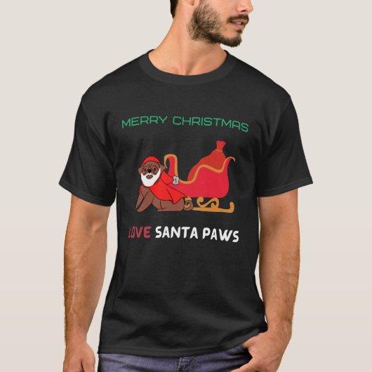メリークリスマスラブサンタポーズ Tシャツ (正面)