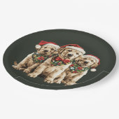 メリークリスマスラブラドールリトリエバーサンタパピードッグ ペーパープレート (アングル)