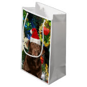 メリークリスマスラブラドールリトリエバードッグサンタハット スモールペーパーバッグ (裏面アングル)
